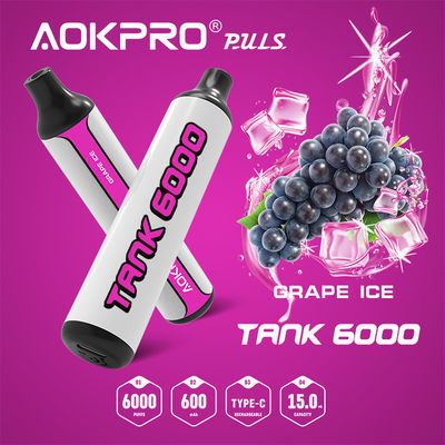 El hielo Vape disponible de la uva de la nicotina 20mg encierra 6000 el soplo TYPE-C que recarga
