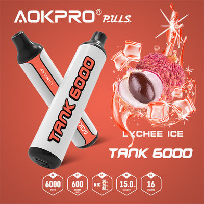 carga disponible de la pluma 15ML USB-C de Vape del hielo del lichi de los soplos 1.2ohm 6000