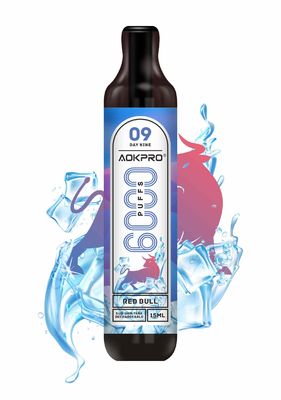 6000 el soplo Vape con sabor a frutas disponible encierra el tanque visible 600mAh