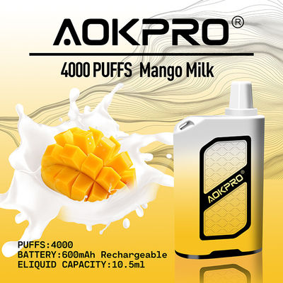 4000 vainas disponibles recargables 600mAh de la nicotina de la MTL Vape de los soplos
