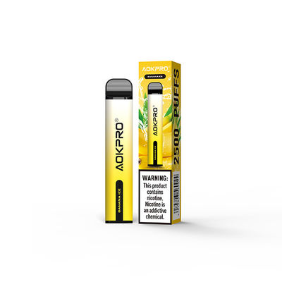 El sabor 850mAh Mesh Coil Disposable 2500 del hielo del plátano sopla Vape el 2% Nic Salt