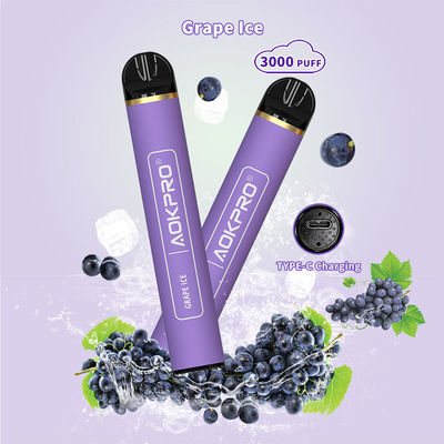 Tipo-c disponible de la pluma de Vape de 3000 soplos de la nicotina de la sal del 3% recargable