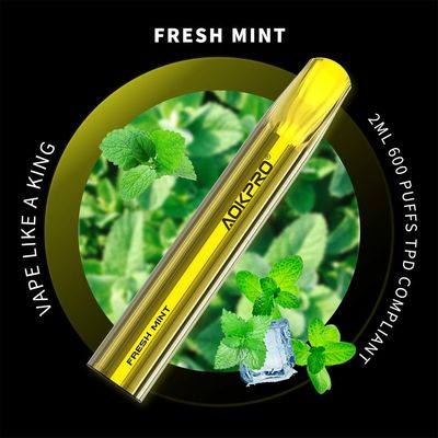 Nicotina disponible de la barra el 2% del duende del oro de Vape del soplo de la menta fresca 600