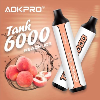 6000 cigarrillo disponible de acero inoxidable del hielo E del melocotón de Vape 15ml del soplo
